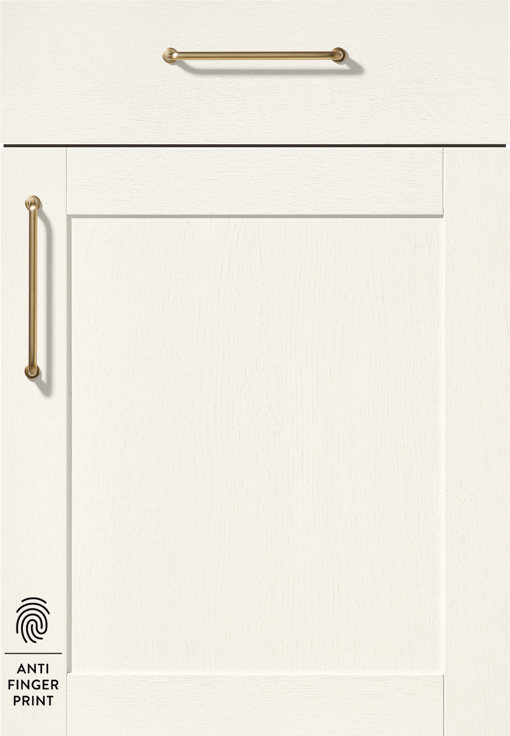 Timelessly beautiful country house front FRAME 613 in white with Anto fingerprint surface - classic design meets modern function.