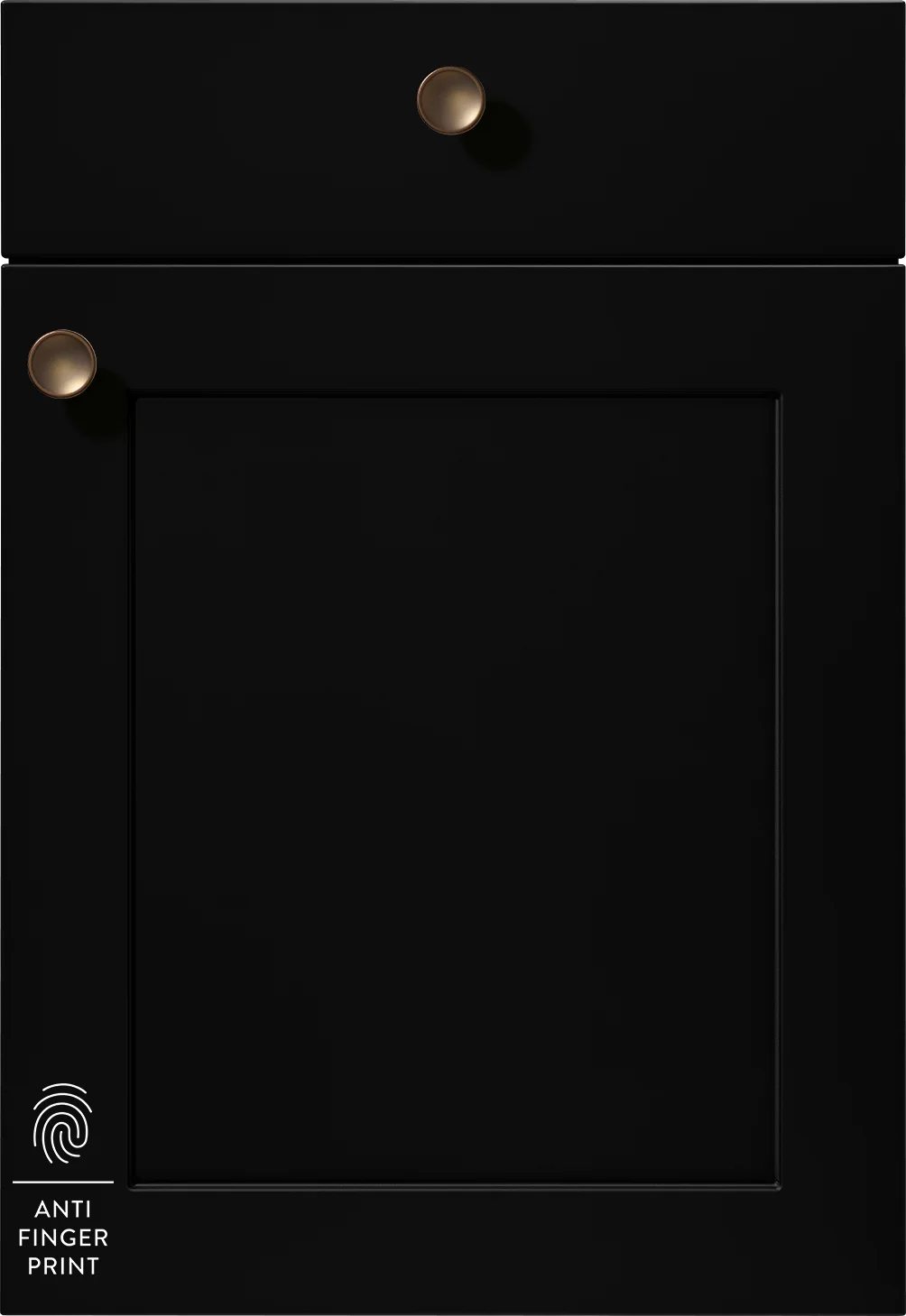 Timeless black in perfection: Nordic 791 frame front with anti-fingerprint surface in matt.